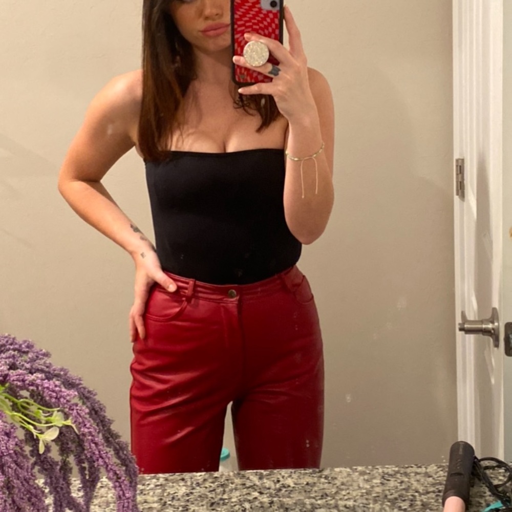 Vintage willi smith red leather pants